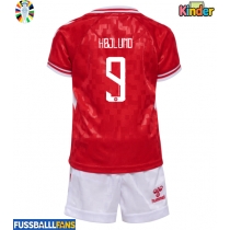 Dänemark Rasmus Hojlund #9 Heimtrikotsatz Kinder EM 2024 Kurzarm (+ Kurze Hosen)